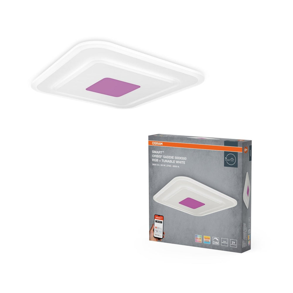 Chytré nástěnné svítidlo Orbis Saddie 500x500mm RGB+Laditelná Bílá