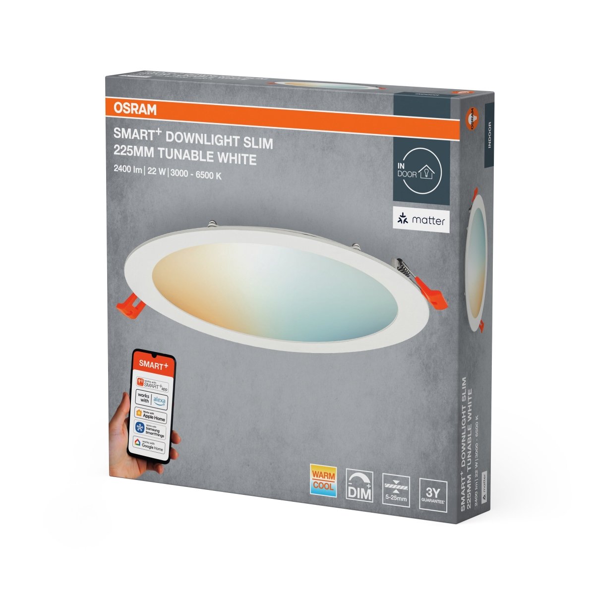 4099854475351 - Chytré podhledové svítidlo Matter, laditelná bílá, 110 °, 225 mm - Podhledové svítidlo - Czechia LEDVANCE e-shop