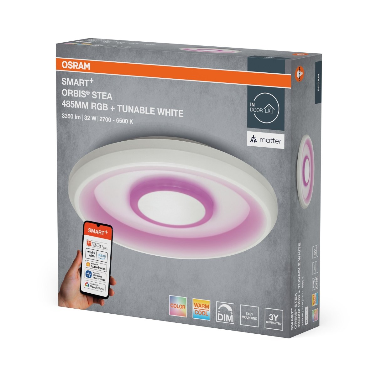 4099854473623 - Chytré stropní svítidlo Stea 485mm Vícebarevné - Stropní svítidlo - Czechia LEDVANCE e - shop