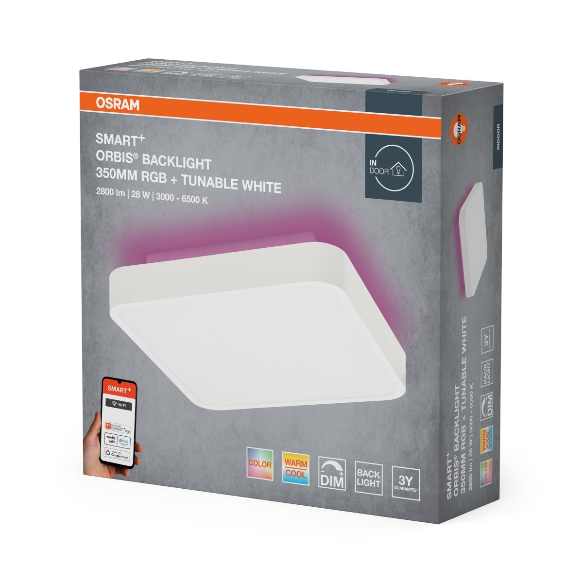 4099854473180 - Chytré Stropní svítidlo Wifi Orbis Backlight 350mm, Laditelná Bílá - Nástěnné svítidlo - Czechia LEDVANCE e - shop