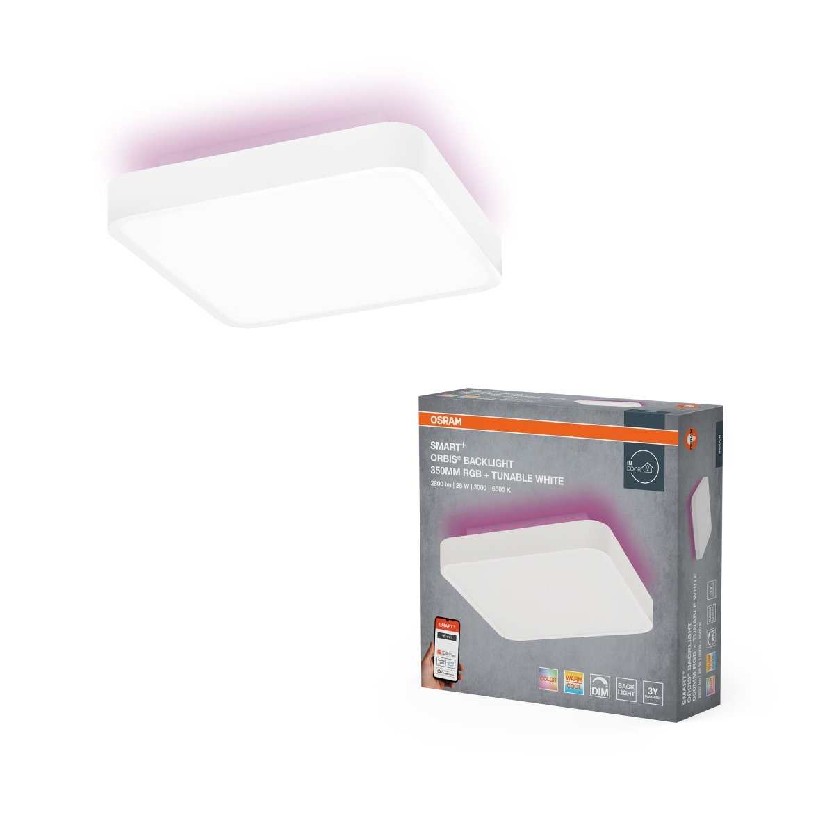 4099854473180 - Chytré Stropní svítidlo Wifi Orbis Backlight 350mm, Laditelná Bílá - Nástěnné svítidlo - Czechia LEDVANCE e - shop