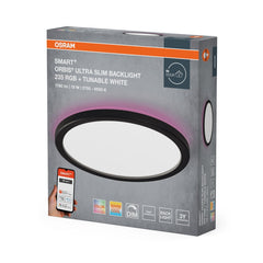 4099854473661 - Chytré ultra, Tenké stropní svítidlo Orbis Backlight ČERNÉ 235mm RGB+Laditelná Bílá - Nástěnné svítidlo - Czechia LEDVANCE e - shop