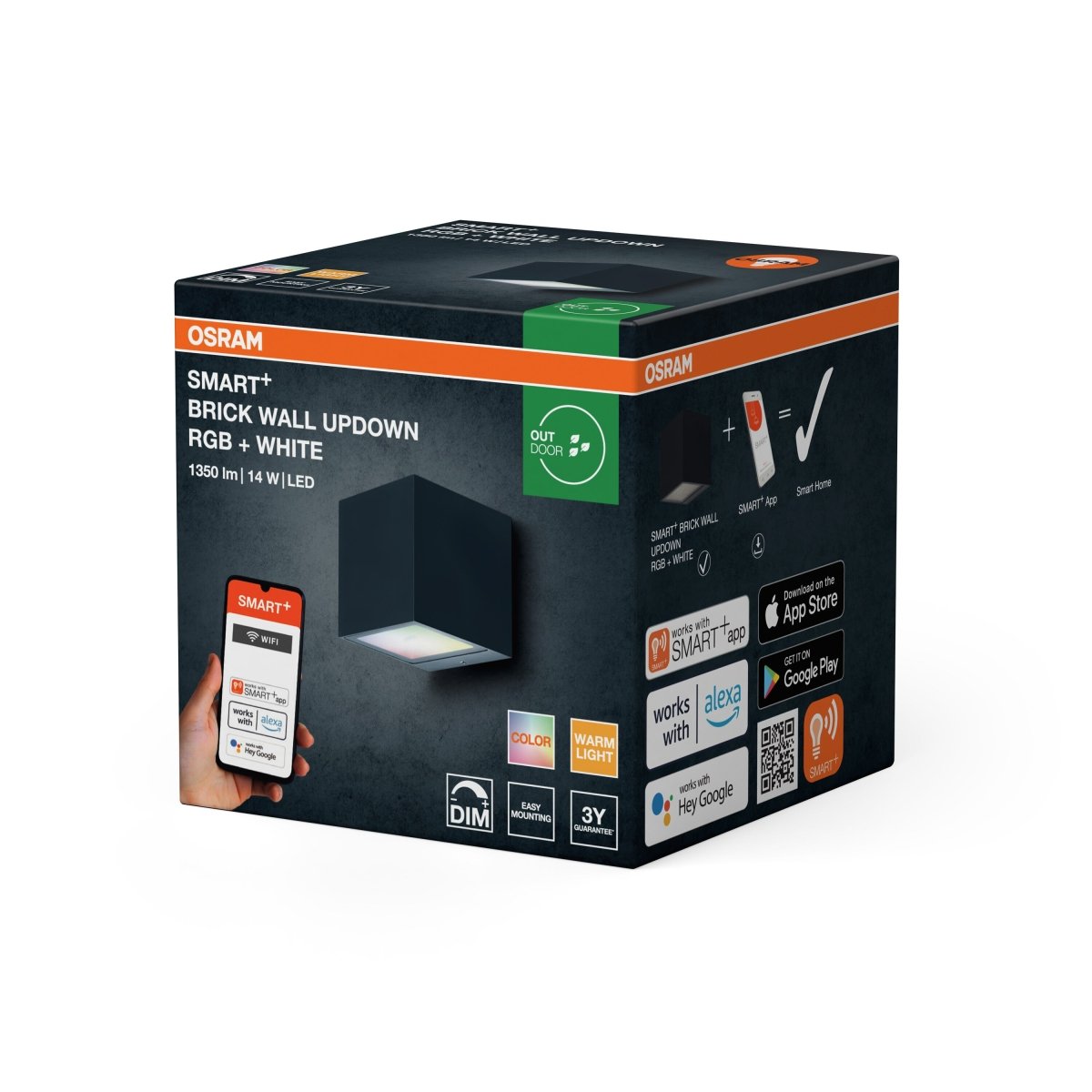 4099854474729 - Chytré venkovní nástěnné svítidlo Brick Wall UpDown RGB+Teplá Bílá - Venkovní dekorativní svítidlo - Czechia LEDVANCE e - shop