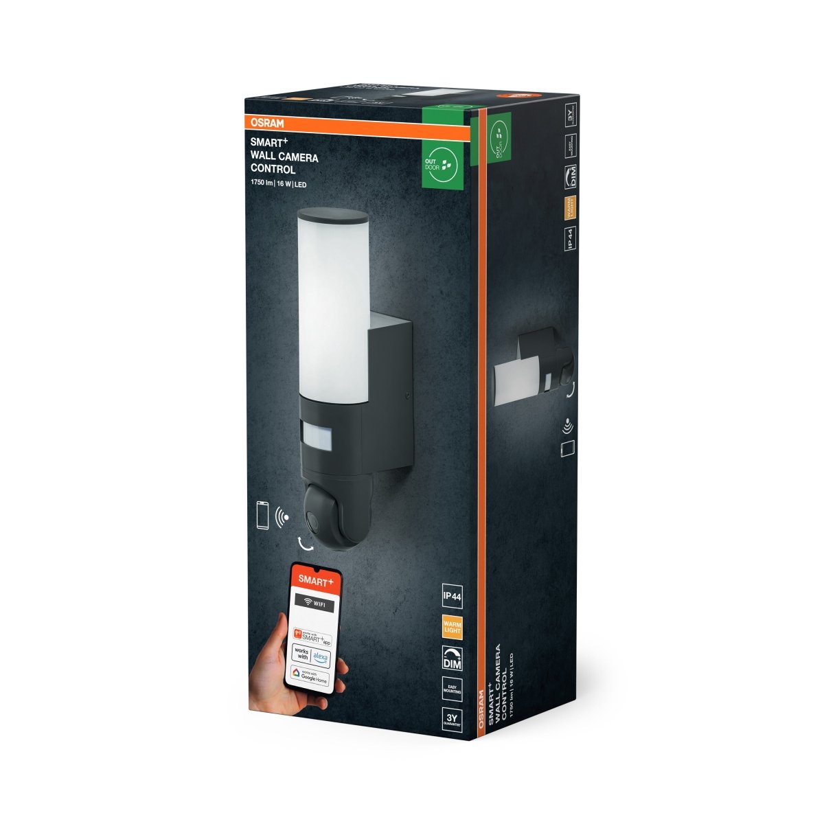 4099854474972 - Chytré venkovní nástěnné svítidlo Wifi Wall Camera Control s kamerou a alarmem, Teplá Bílá - Venkovní dekorativní svítidlo - Czechia LEDVANCE e - shop