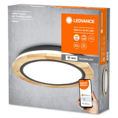 4058075754751 - Chytré WiFi LED stropní svítidlo ORBIS WOOD, laditelná bílá - Stropní svítidlo - LEDVANCE e - shop