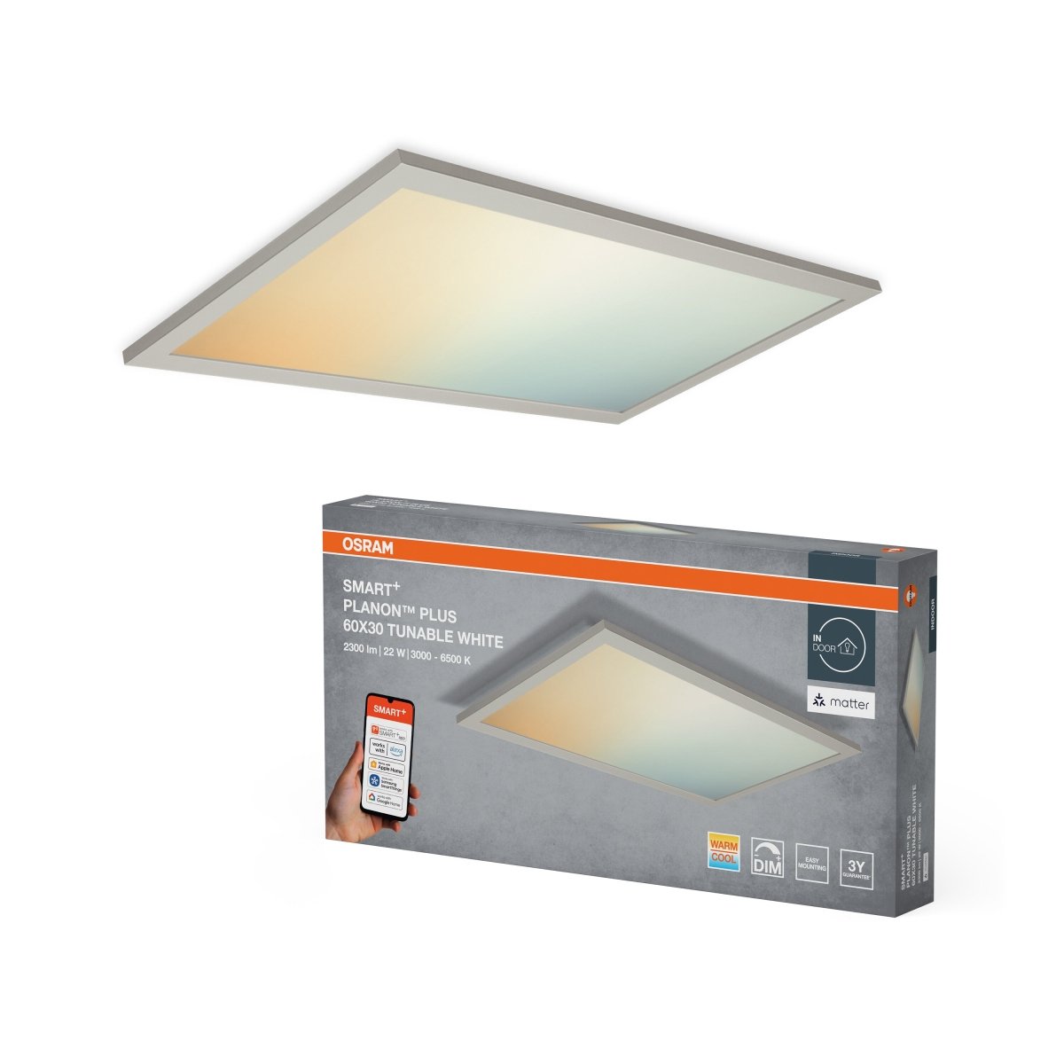 4099854471650 - Chytrý LED panel MATTER Planon Plus 600x300mm Laditelná Bílá - Stropní svítidlo - Czechia LEDVANCE e - shop
