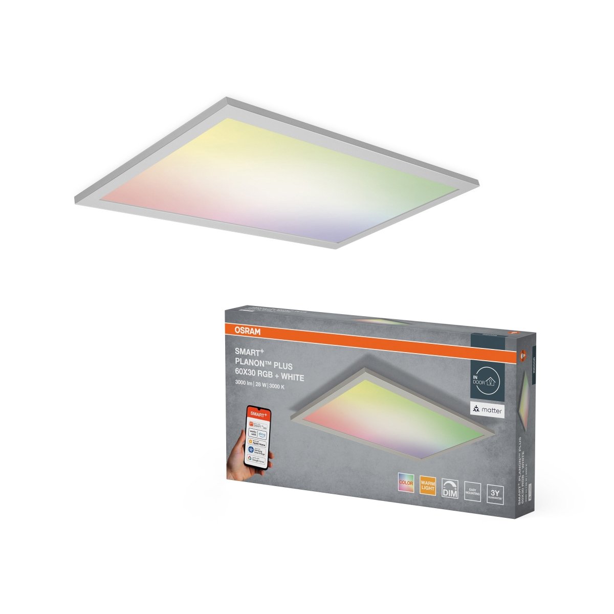4099854471599 - Chytrý LED panel MATTER Planon Plus 600x300mm Vícebarevný RGBW - Stropní svítidlo - Czechia LEDVANCE e - shop