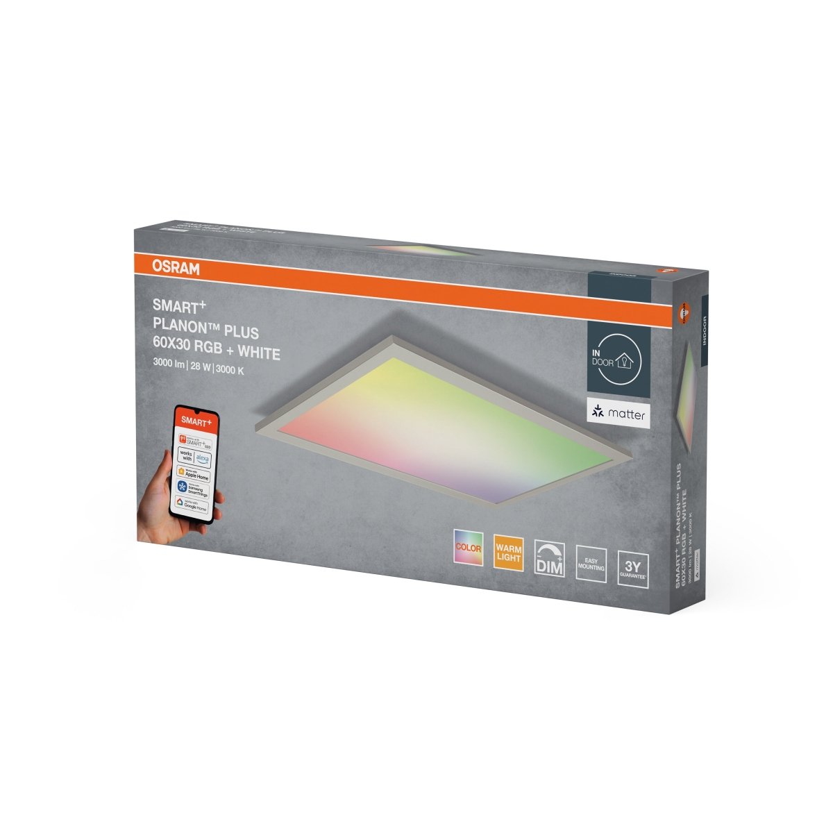 4099854471599 - Chytrý LED panel MATTER Planon Plus 600x300mm Vícebarevný RGBW - Stropní svítidlo - Czechia LEDVANCE e - shop