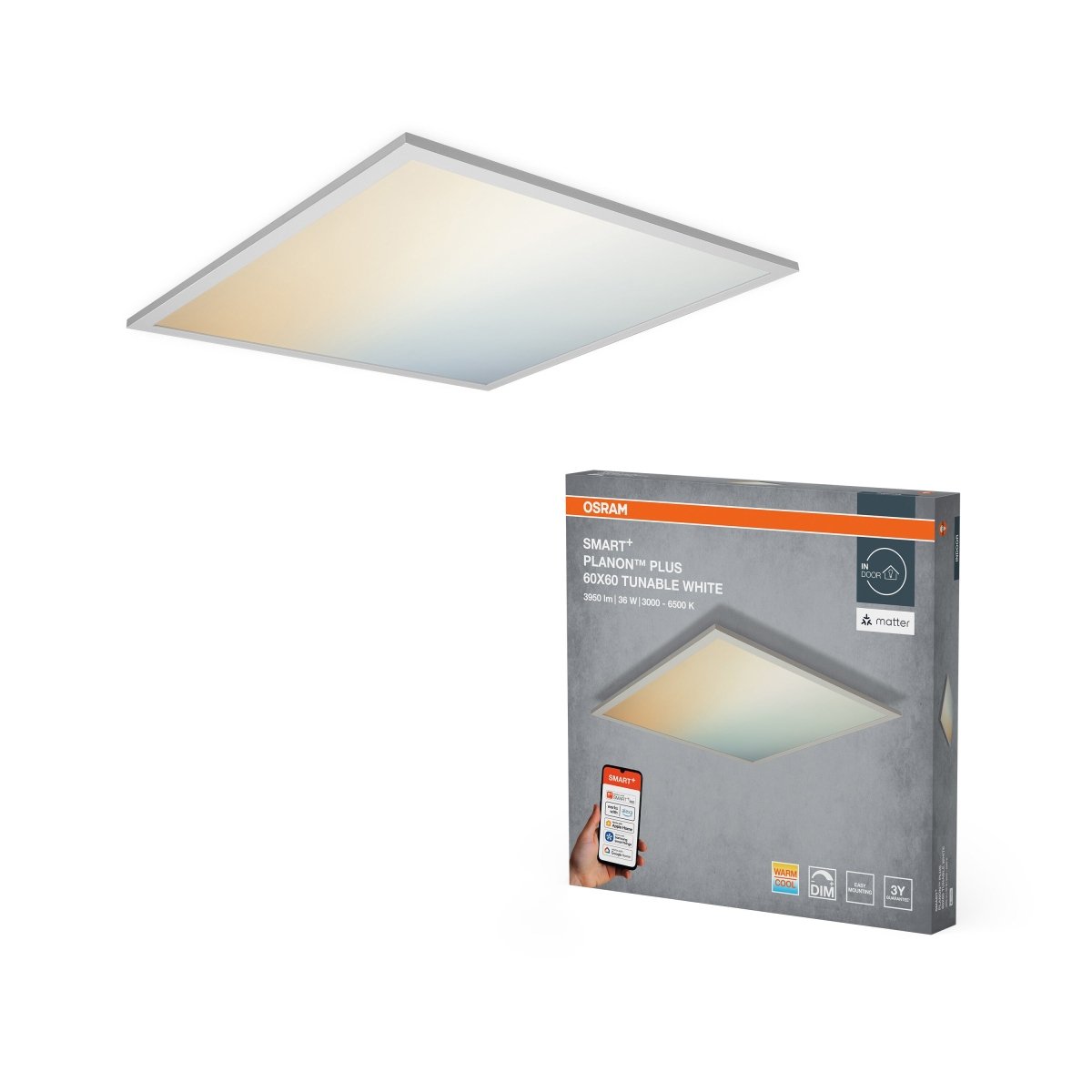 4099854471834 - Chytrý LED panel Planon Plus 600x600mm Laditelná Bílá TW - Stropní svítidlo - Czechia LEDVANCE e - shop