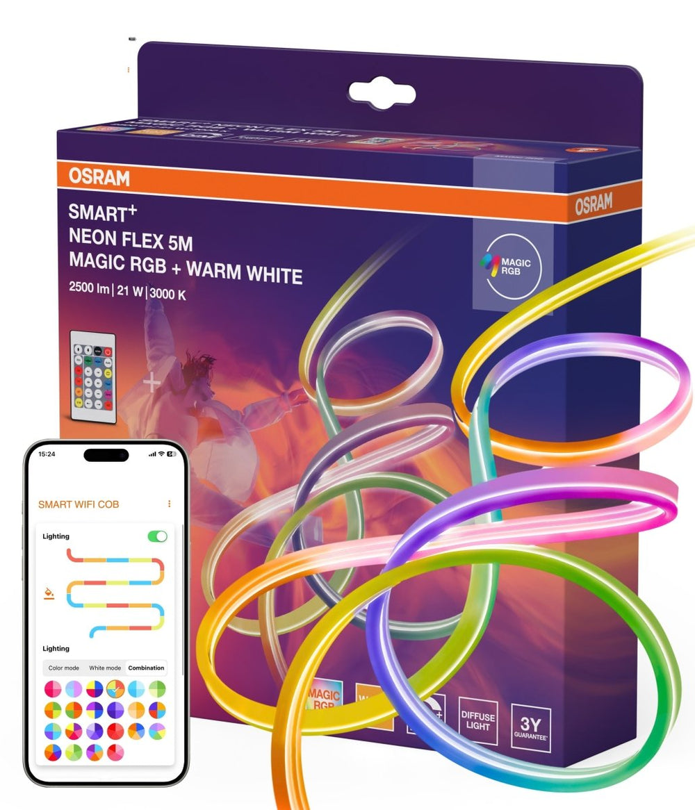 Chytrý LED pásek Wifi Neon Flex 5m Magic RGB + Laditelná Bílá