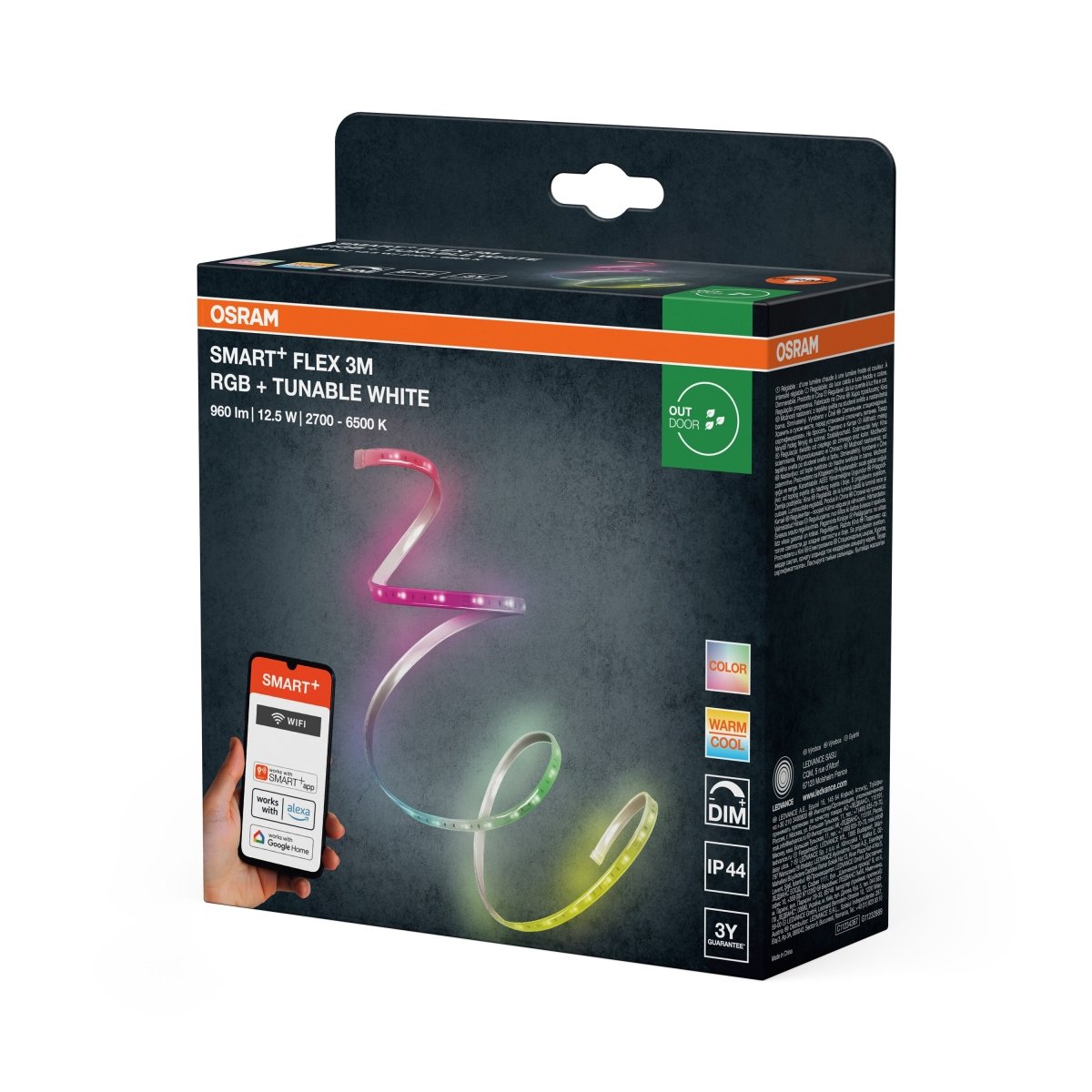 4099854483141 - Chytrý Wifi Venkovní flexibilní IP44 3m RGB+Laditelná Bílá - LED pásek - Czechia LEDVANCE e - shop