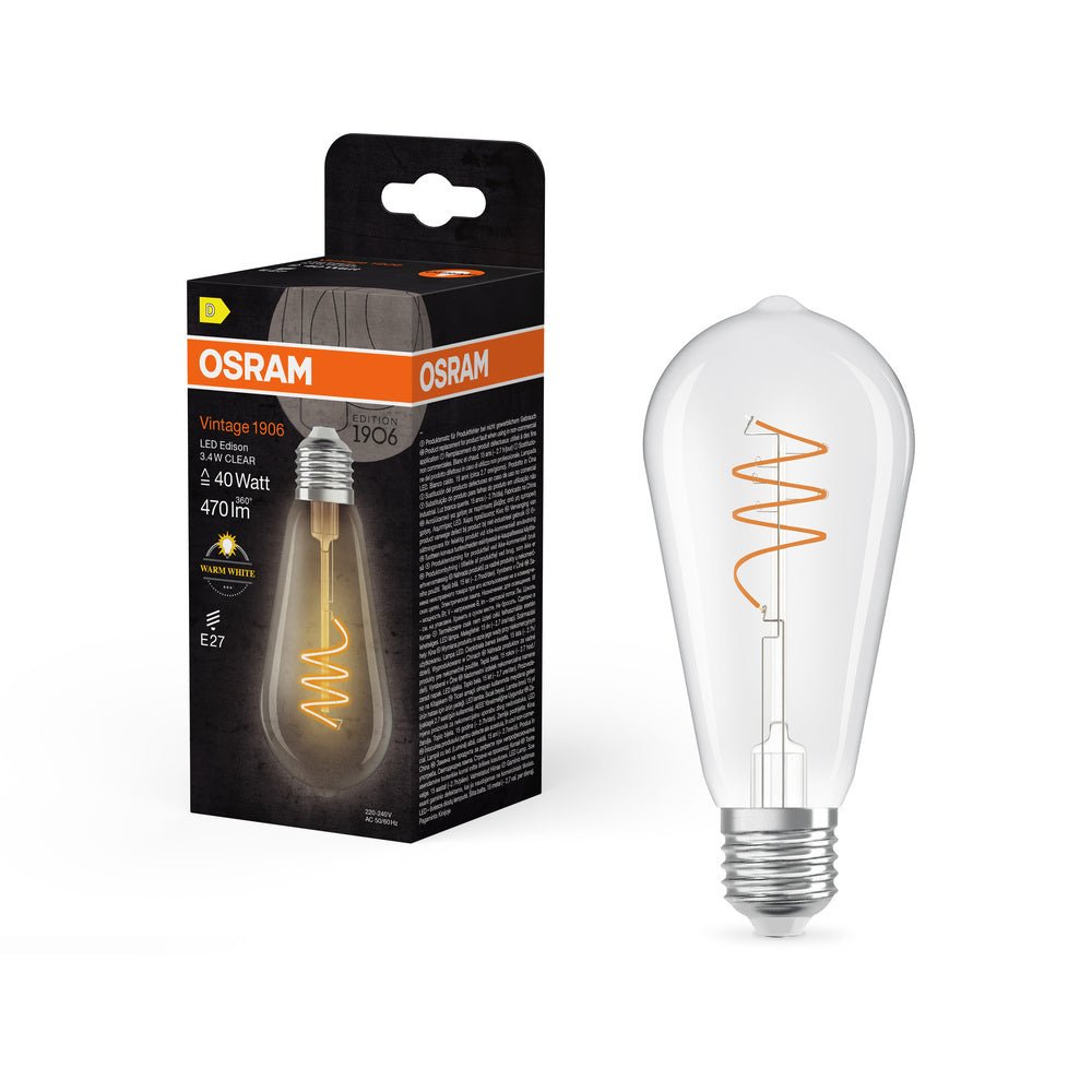 Čirá LED žárovka E27 3.4W VINTAGE EDISON, teplá bílá