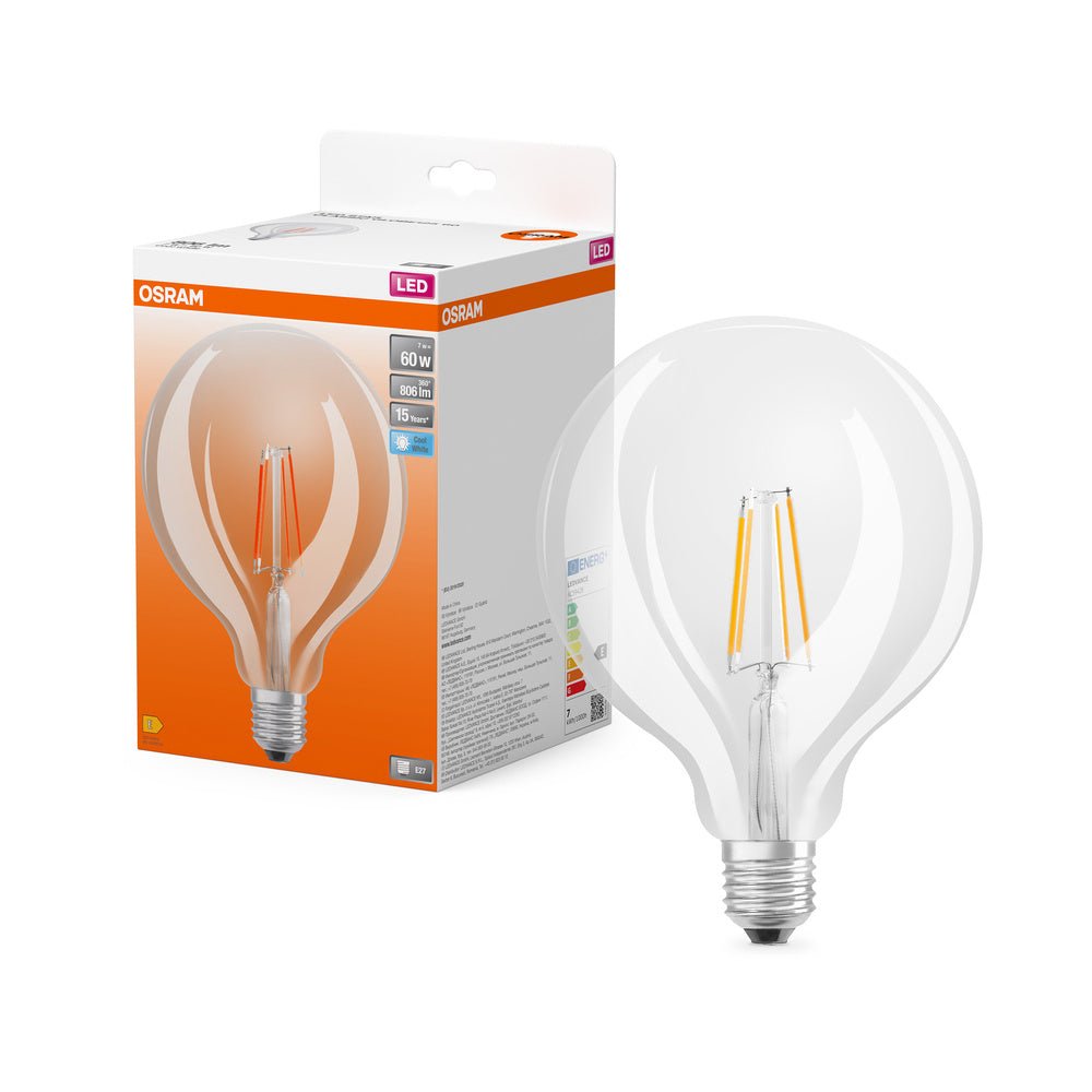 Čirá LED žárovka E27 7W STAR GLOBE, studená bílá