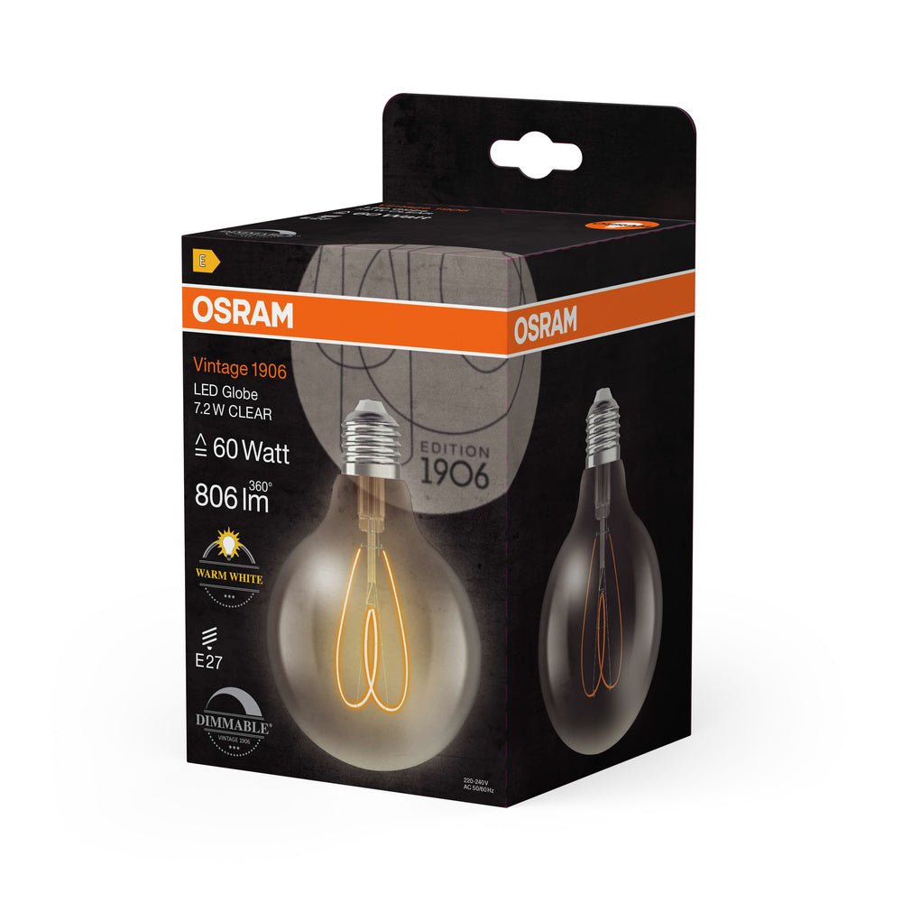 4058075836907 - Čirá LED žárovka stmívatelná E27 7.2W VINTAGE GLOBE, teplá bílá - Žárovka - LEDVANCE e - shop