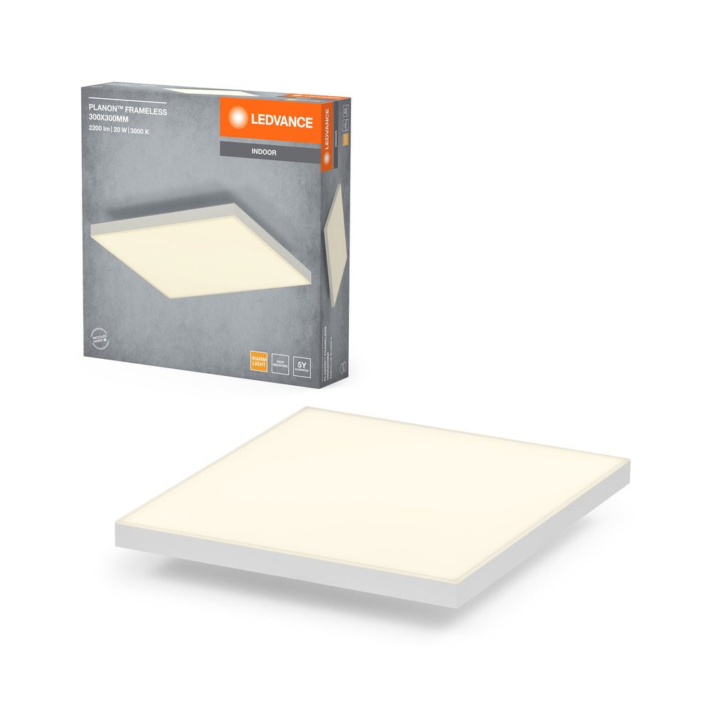 Čtvercový LED panel bez rámu FRAMELESS 19W, teplá bílá
