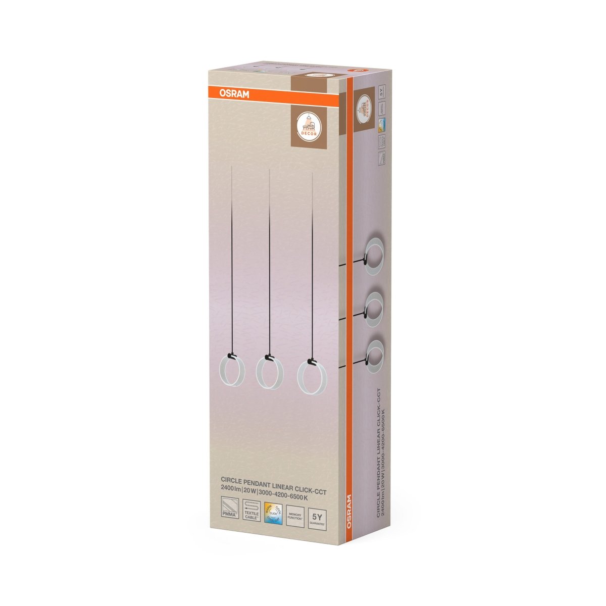 4099854459023 - Decor kulaté 3x LED závěsné svítidlo LN 20W Click CCT černé 660 mm - Závěsné - LEDVANCE e - shop