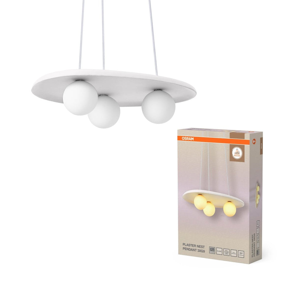 Decor Plaster závěsné svítidlo 3x G9, bílá, délka 500 mm