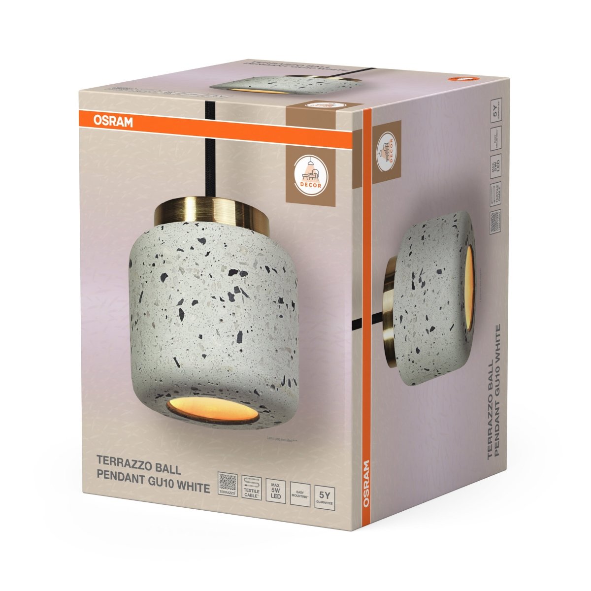 4099854461651 - Decor Terrazzo kulaté závěsné svítidlo 1x GU10, bílá - Závěsné - LEDVANCE e - shop