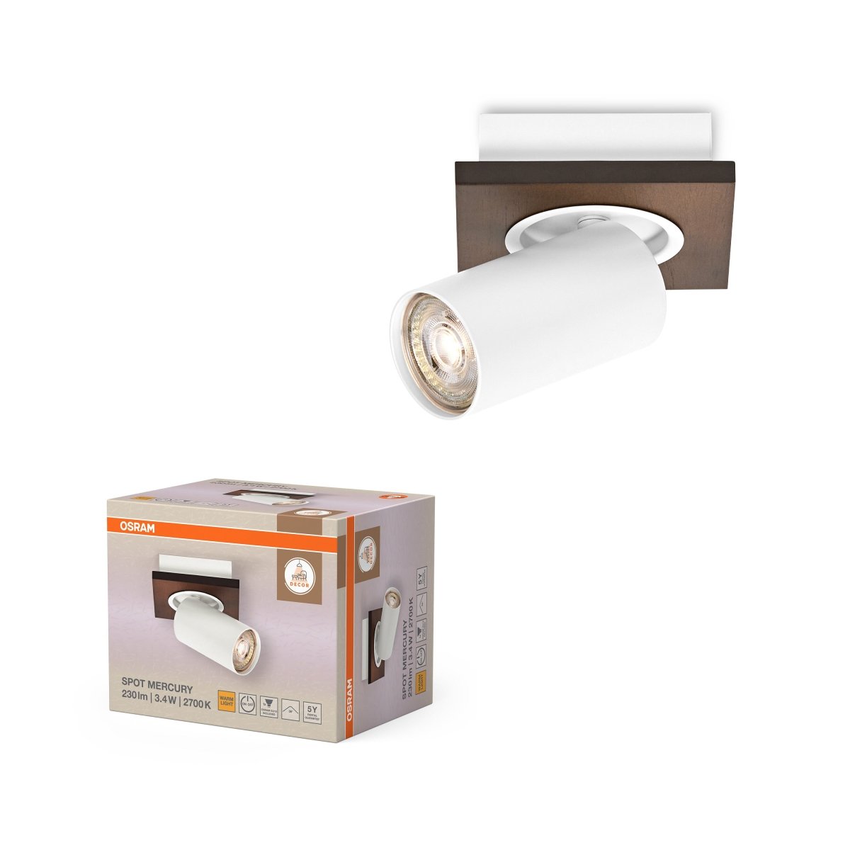 4099854471193 - Dekorativní bílý reflektor 3,40 W Teplá bílá 110 mm - Reflektor - LEDVANCE e - shop
