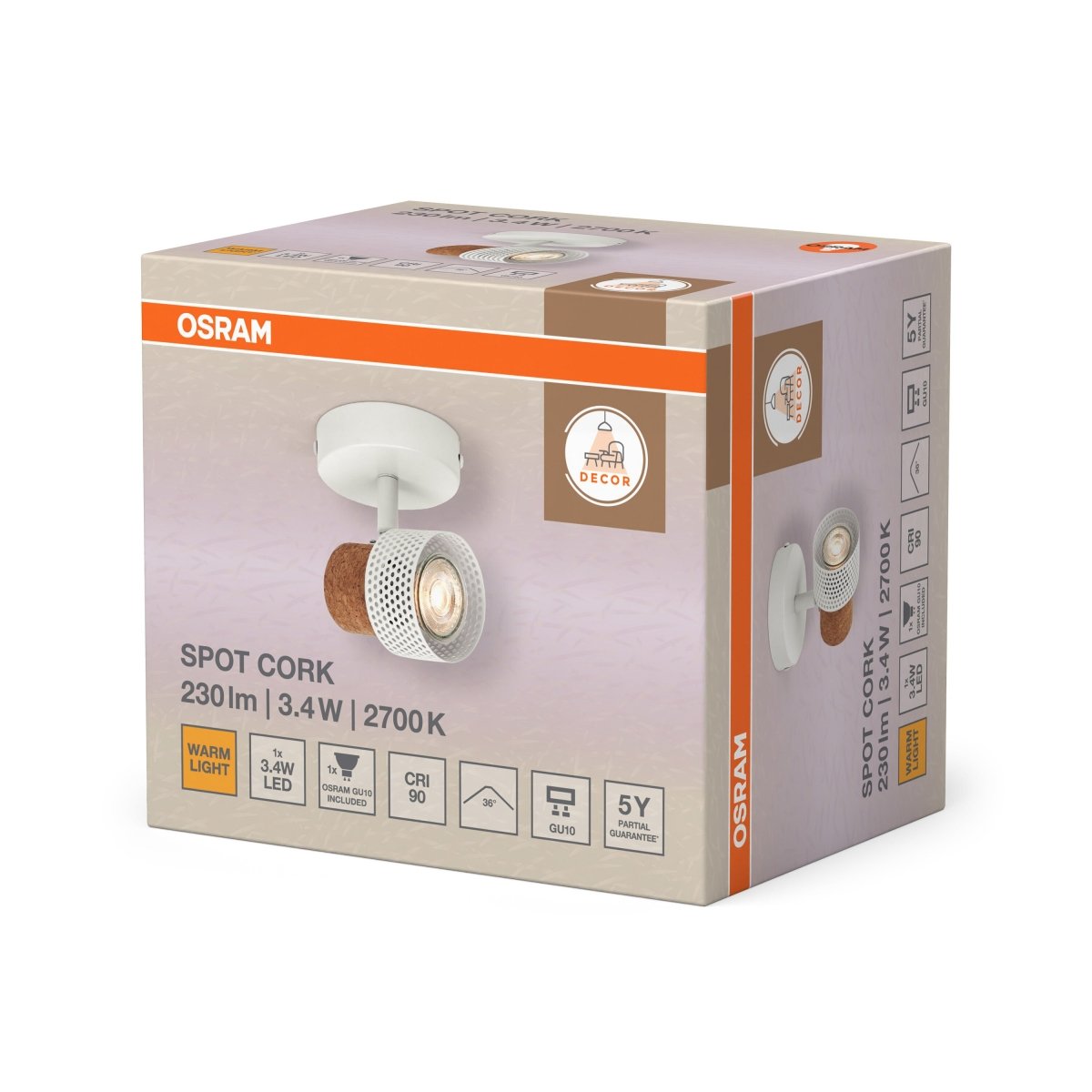 4099854470714 - Dekorativní bílý reflektor 3,40 W Teplá bílá 90 mm - Reflektor - LEDVANCE e - shop