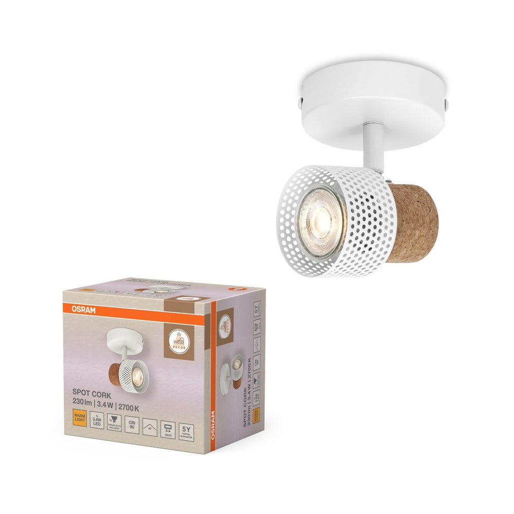 Bílé stropní svítidlo LED Spot dekorativní 90 mm 36°, teplá bílá