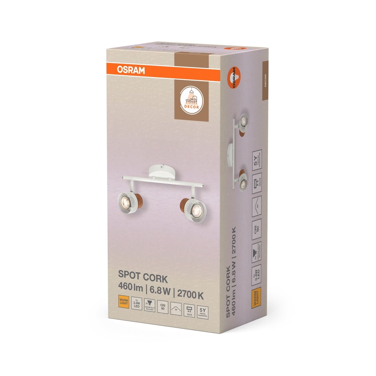 4099854470752 - Dekorativní bílý reflektor 6,80 W Teplá bílá 338 mm - Reflektor - LEDVANCE e - shop
