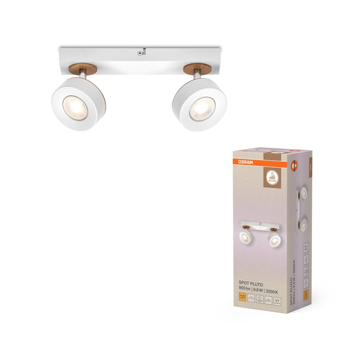 4099854470899 - Dekorativní bílý reflektor 9,60 W Teplá bílá 298 mm - Reflektor - LEDVANCE e - shop