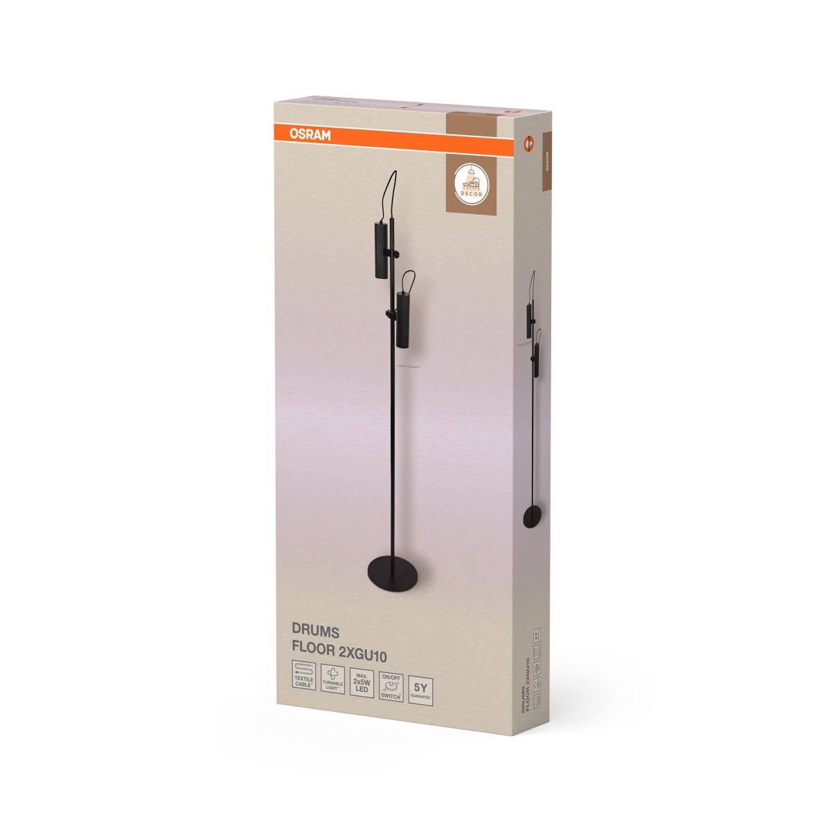 4099854454264 - Dekorativní černá stojací lampa 2xGU10 - Stojací lampa - LEDVANCE e - shop