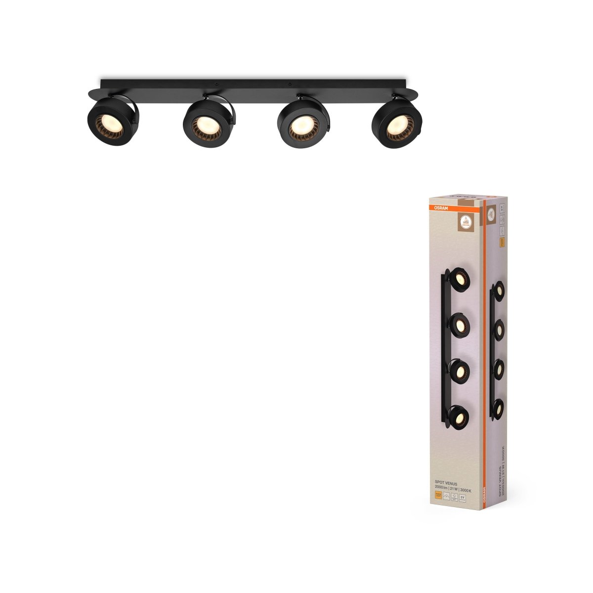 4099854474330 - Dekorativní černé stropní svítidlo 21 W Teplá bílá 695 mm - Stropní svítidlo - LEDVANCE e - shop