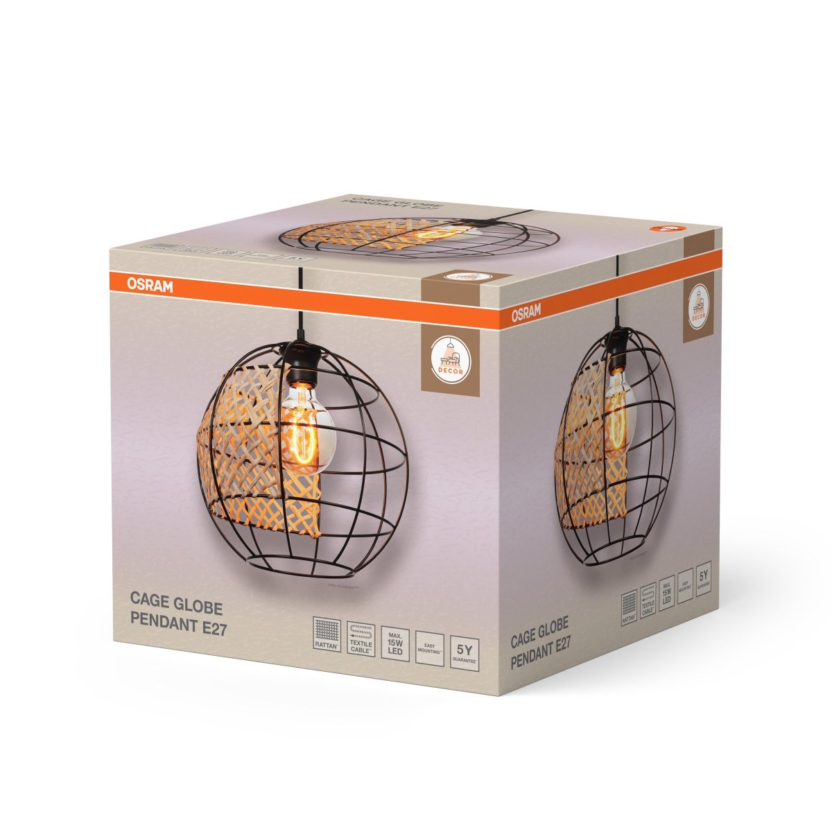 4099854458743 - Dekorativní černé Závěsné svítidlo E27 Globe - Závěsné - LEDVANCE e - shop