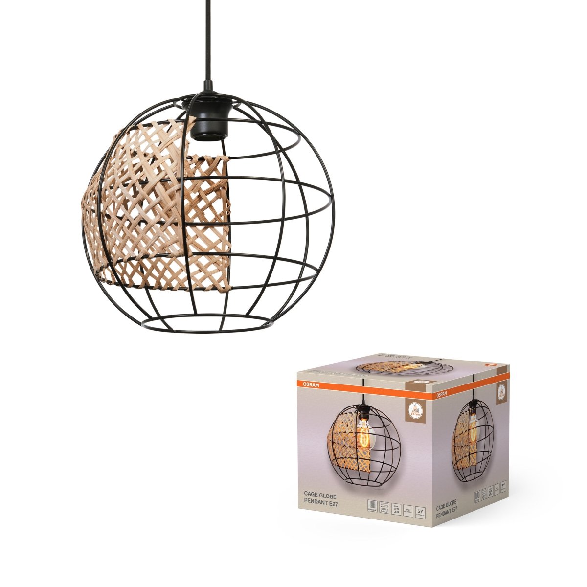 4099854458743 - Dekorativní černé Závěsné svítidlo E27 Globe - Závěsné - LEDVANCE e - shop