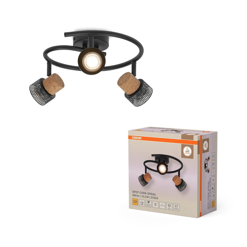 Černé stropní svítidlo LED Spot dekorativní 318 mm 36°, teplá bílá