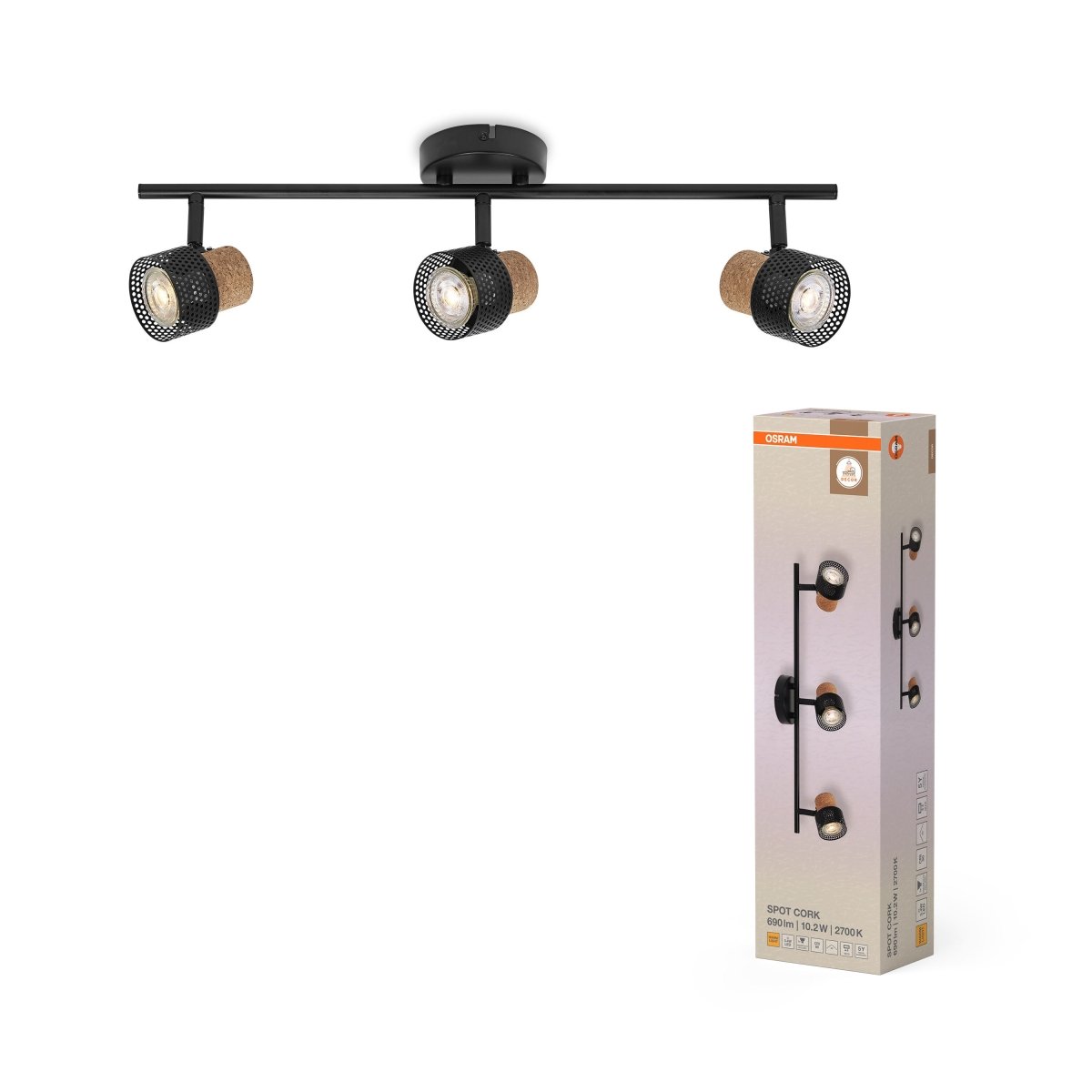 4099854470677 - Dekorativní černý reflektor 10,20 W Teplá bílá 577 mm - Reflektor - LEDVANCE e - shop