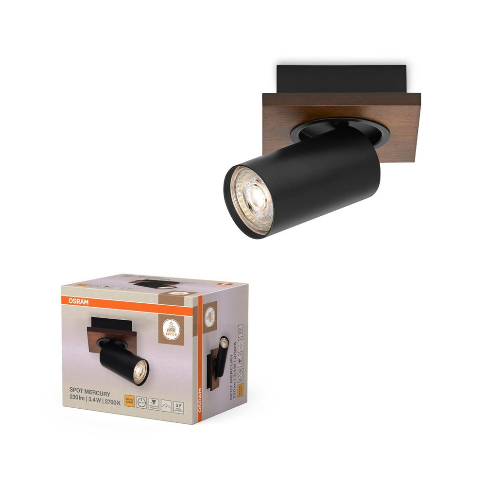 Černé stropní svítidlo LED Spot dekorativní 110 mm 36°, teplá bílá