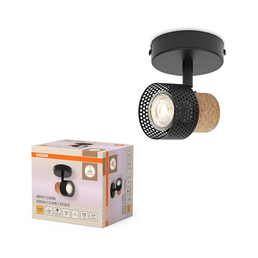 Černé stropní svítidlo LED Spot dekorativní 90 mm 36°, teplá bílá