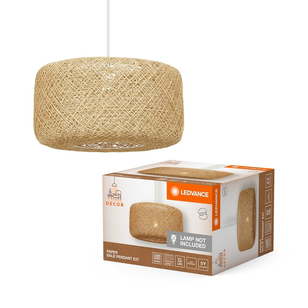 Dekorativní lustr z papíru E27 6W PAPER BALE PENDANT