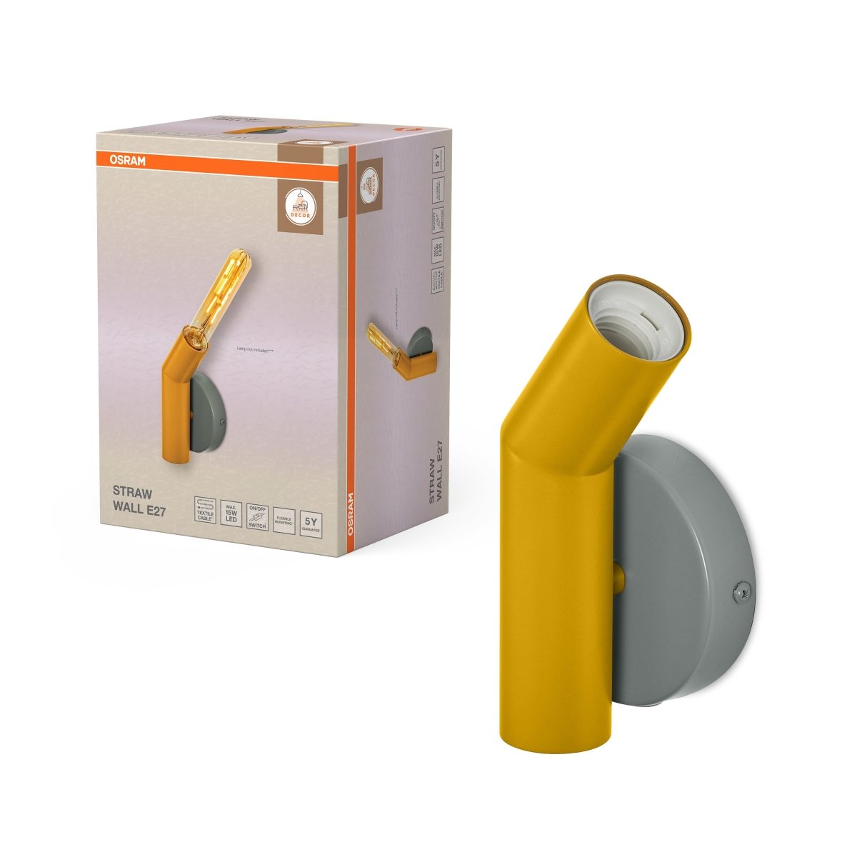 4099854454684 - Dekorativní nástěnné svítidlo Straw 1xE27 vícebarevné - Nástěnné svítidlo - LEDVANCE e - shop