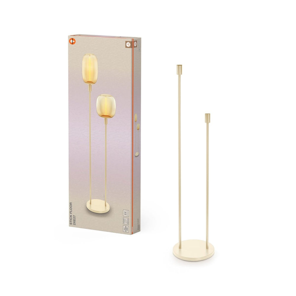 Dekorativní stojací lampa Stick 2xE27 béžová