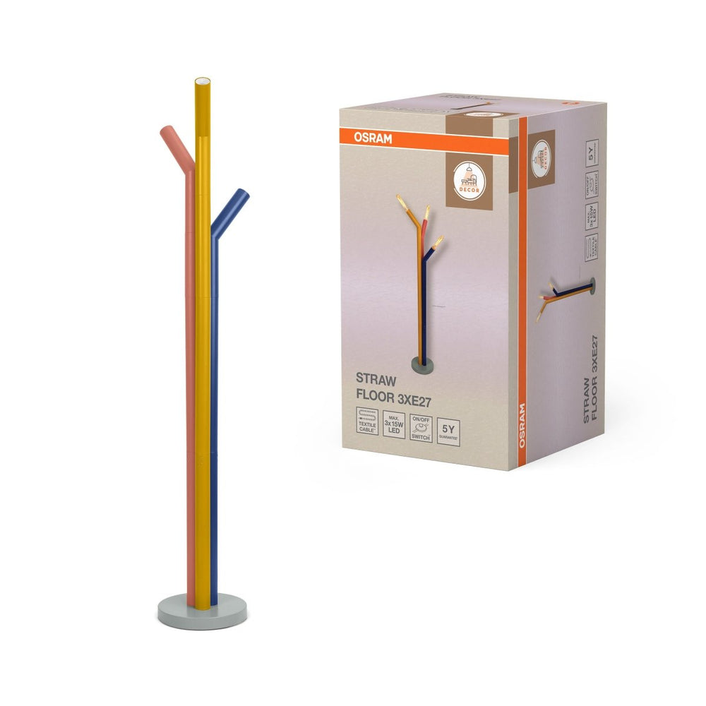 Dekorativní stojací lampa Straw 3xE27