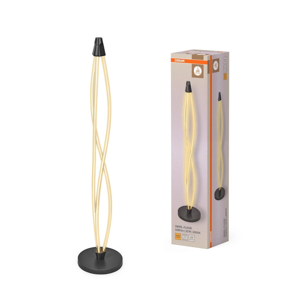 4099854455025 - Dekorativní stojací lampa Swirl 22 W Teplá bílá - Stojací lampa - LEDVANCE e - shop