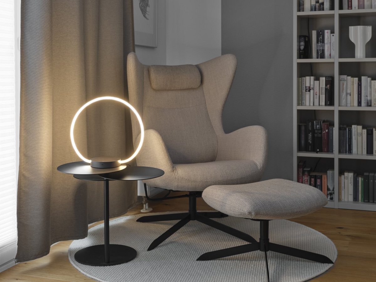 4099854453656 - Dekorativní stolní lampa Aura s USB, 10 W, teplá bílá, - Stojací lampa - LEDVANCE e - shop