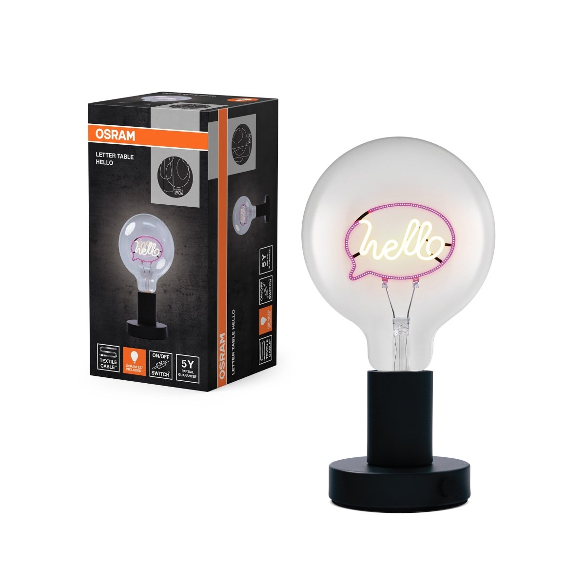 4058075853225 - Dekorativní stolní lampa Hello, 1,2 W, E27 - Stojací lampa - LEDVANCE e - shop
