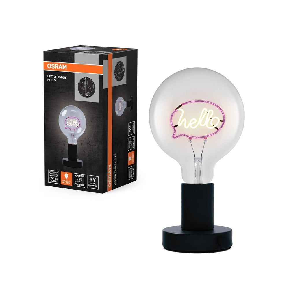 Dekorativní stolní lampa Hello, 1,2 W, E27