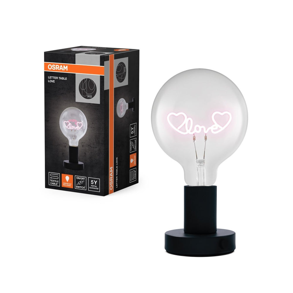 Dekorativní stolní lampa Love, 1,2 W, E27