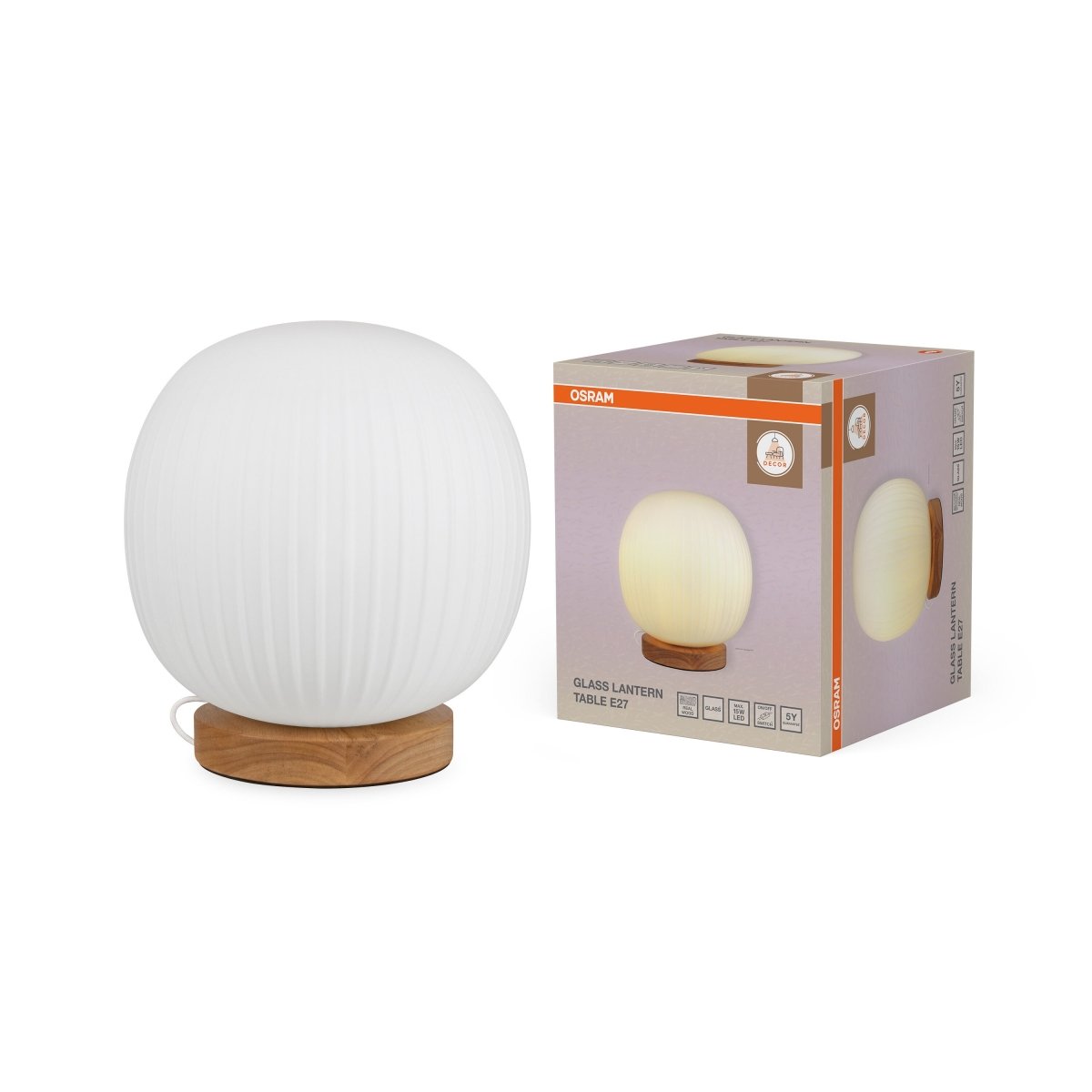4058075852112 - Dekorativní stolní lampa Lucenra E27 Sklo/Dřevo - Stojací lampa - Czechia LEDVANCE e - shop