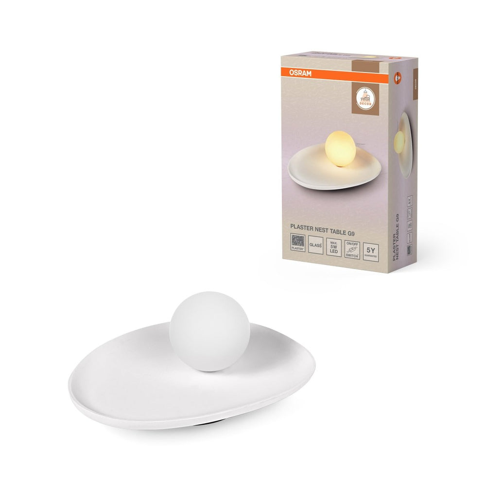Dekorativní stolní lampa Plaster Nest 1xG9, bílá