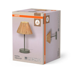 4099854454967 - Dekorativní stolní lampa Raffia E27, zelená - Stojací lampa - LEDVANCE e - shop