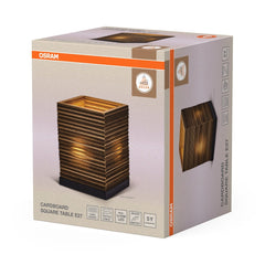 4099854454059 - Dekorativní stolní lampa Square, kartonová, patice E27, hnědá - Stojací lampa - LEDVANCE e - shop