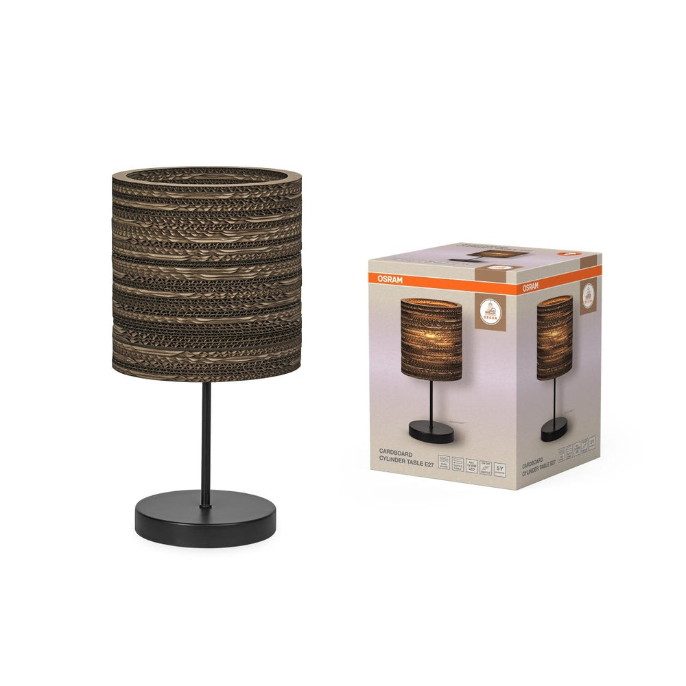 Dekorativní stolní svítidlo Cardboard Cylinder, E27, hnědé