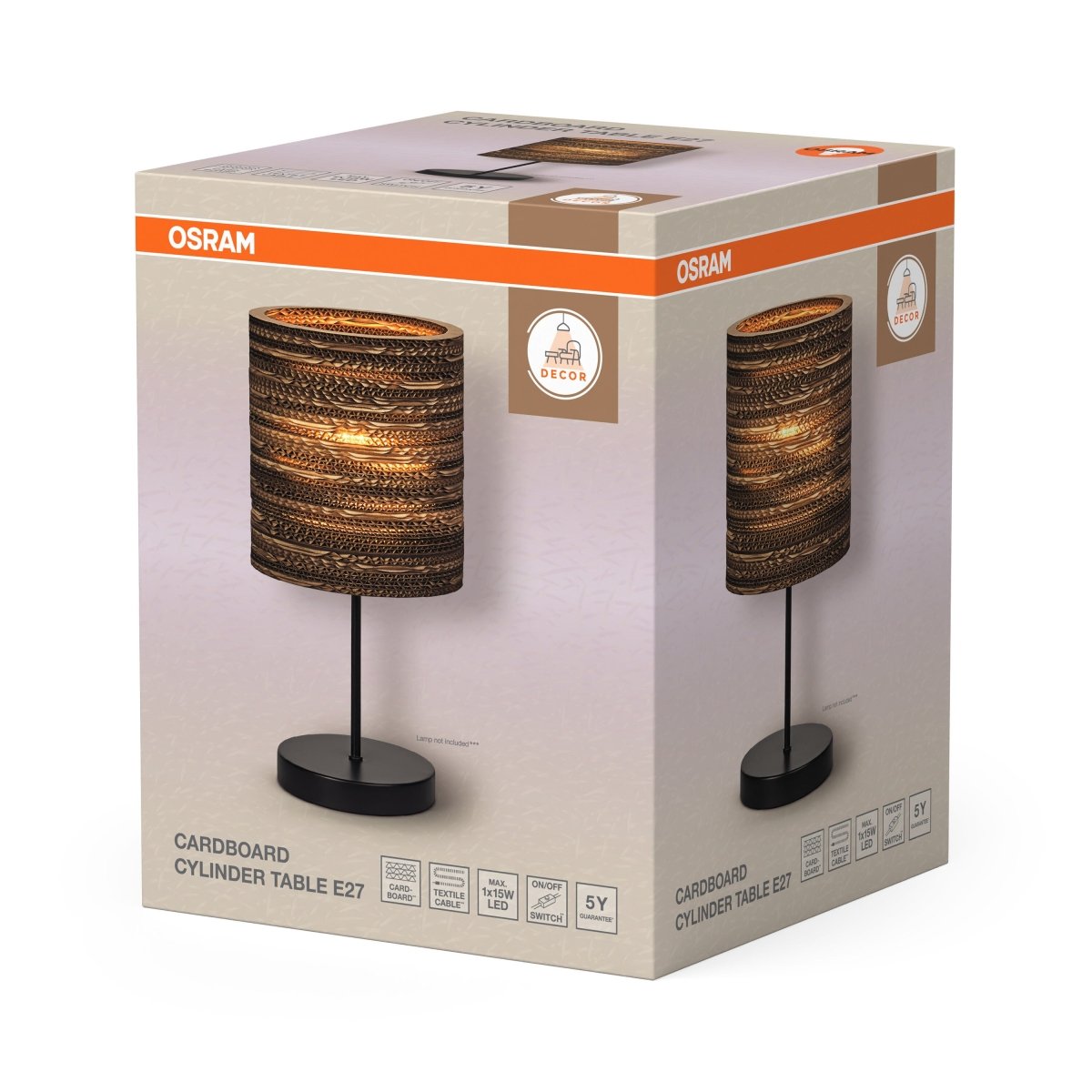 4099854453991 - Dekorativní stolní svítidlo Cardboard Cylinder, E27, hnědé - Stojací lampa - LEDVANCE e - shop